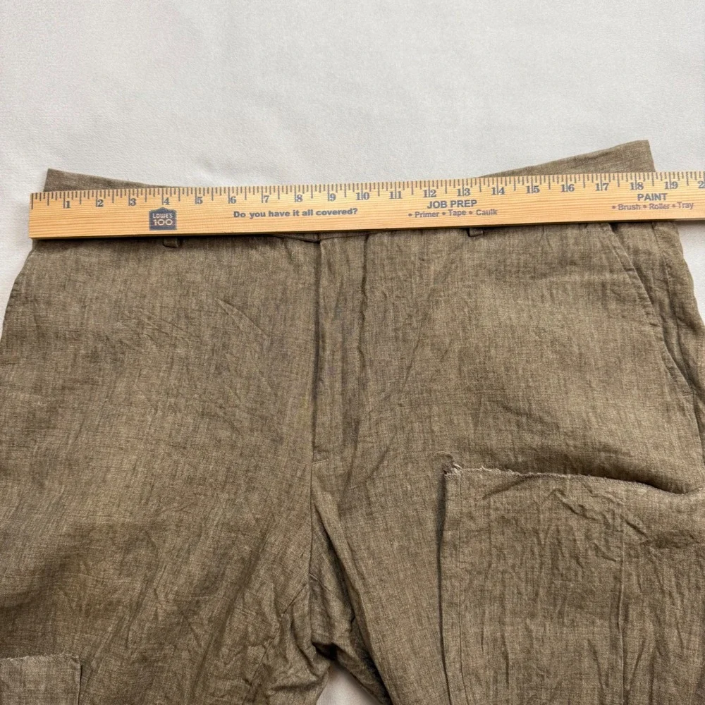 Joseph Abboud Heritage Pants Mens 38W Brown 100% Linen Leomaster Italian Fabric